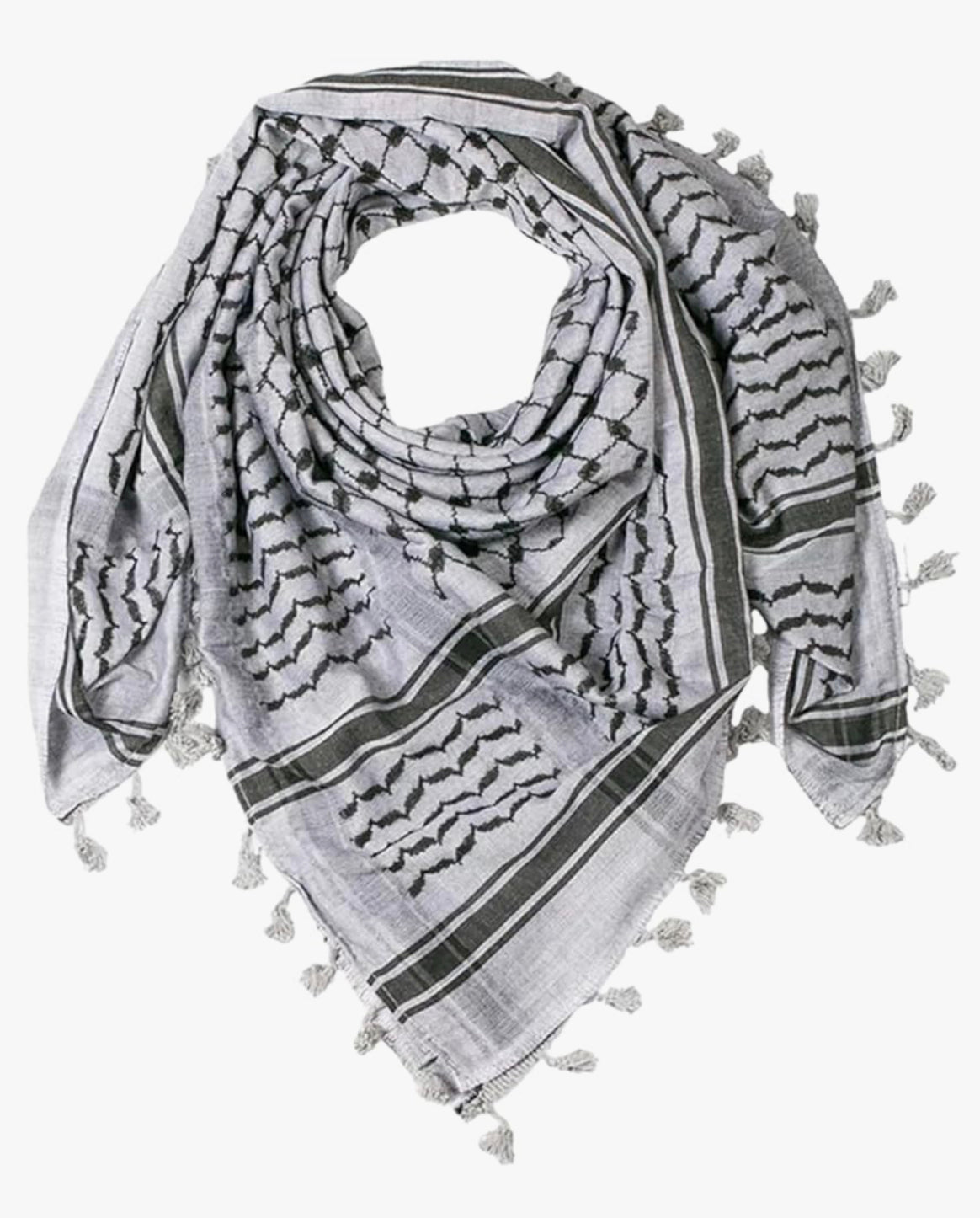 Palestine Kufeyah Scarf | كوفية فلسطينية | Black and White Keffiyeh